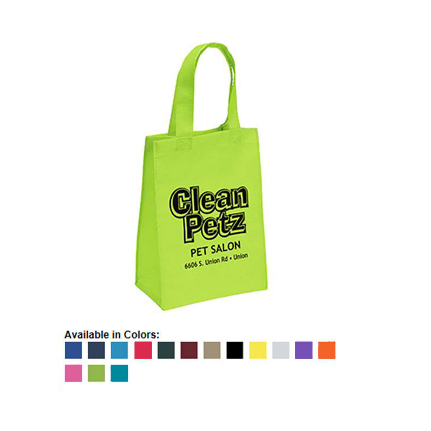 Recycled Small Grocery Tote Bag Reusable 8x4x10 Eco